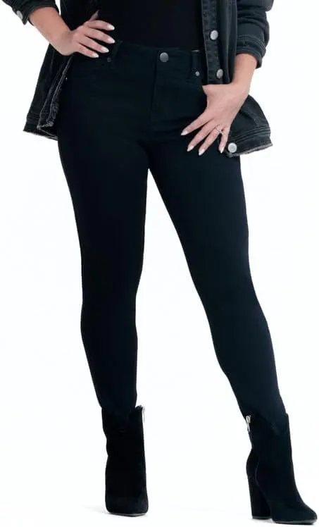 1822 Denim Petite Butter Soft Mid-Rise Ankle Skinny Jeans in Midnight Blue Rinse