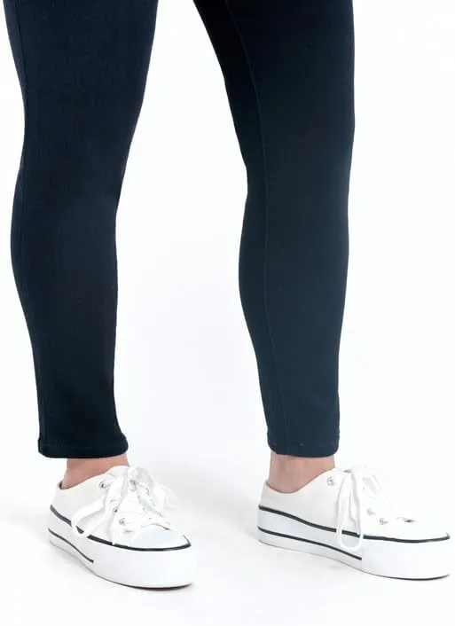 1822 Denim Petite Butter Soft Mid-Rise Ankle Skinny Jeans in Midnight Blue Rinse