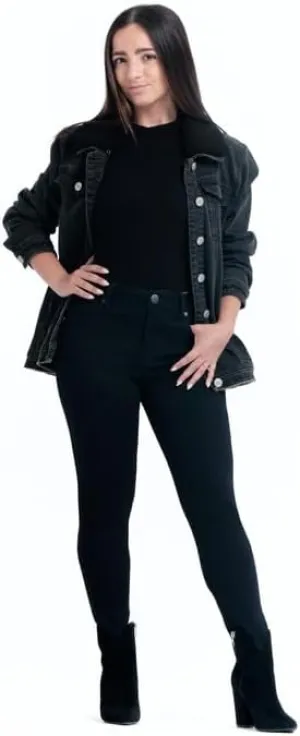 1822 Denim Petite Butter Soft Mid-Rise Ankle Skinny Jeans in Midnight Blue Rinse