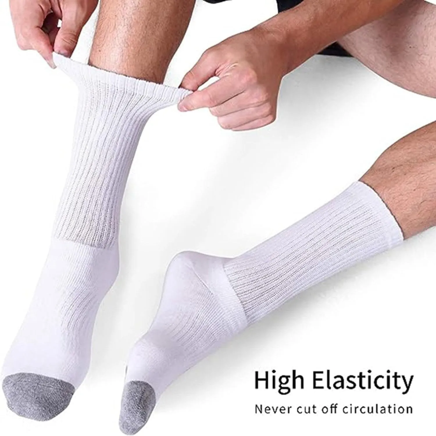 5 Pack Men's Running Ankle Socks with Cushion,Athletic Sport Tab Socks Breathable Cotton Blend Stretchy Comfortable