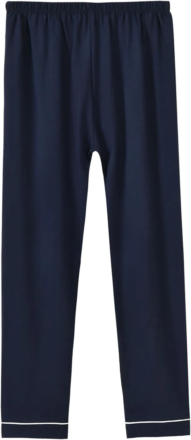 Aablexema Unisex Kids Pajamas Set Cotton Short Sleeve Sleepwear Button-Down and Pant Set for 5-13y