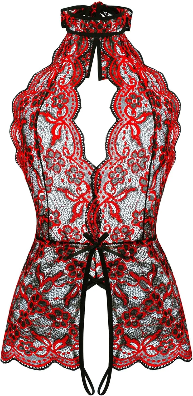 Ababoon Women One Piece Lingerie Lace Sexy Baby Dolls Teddy Sleepwear