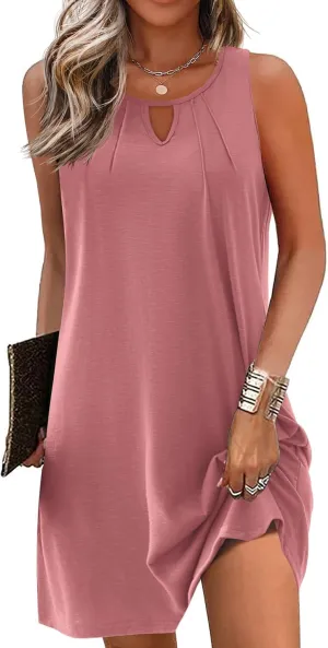AI'MAGE Womens Sleeveless Swimsuit Cover Up Tank Bathing Suit Coverups T Shirt Beach Dress