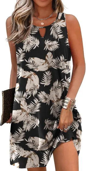 AI'MAGE Womens Sleeveless Swimsuit Cover Up Tank Bathing Suit Coverups T Shirt Beach Dress