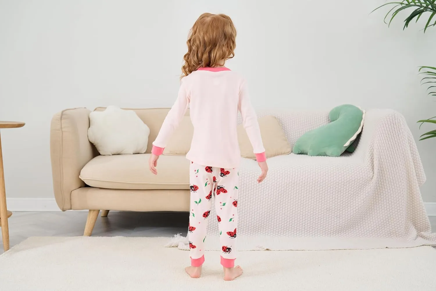 Akyzic Little Girls Pajamas Sets Baby Girl 2Pcs 100% Cotton Pjs Kids Long Sleeve Sleepwear