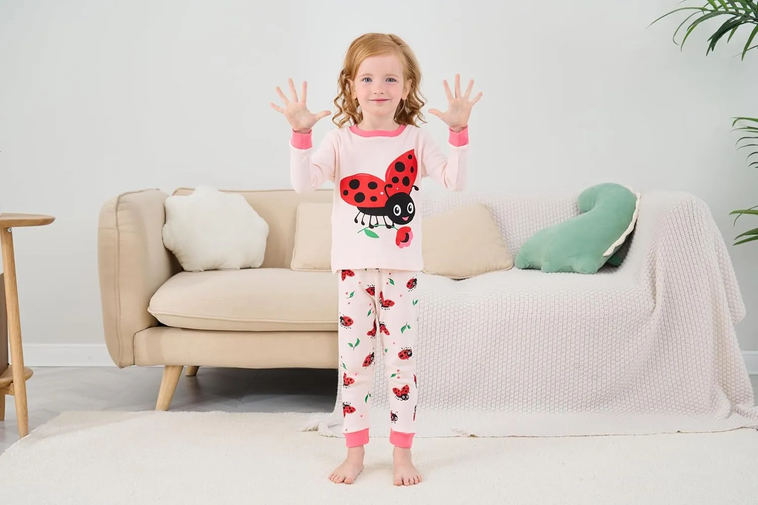 Akyzic Little Girls Pajamas Sets Baby Girl 2Pcs 100% Cotton Pjs Kids Long Sleeve Sleepwear