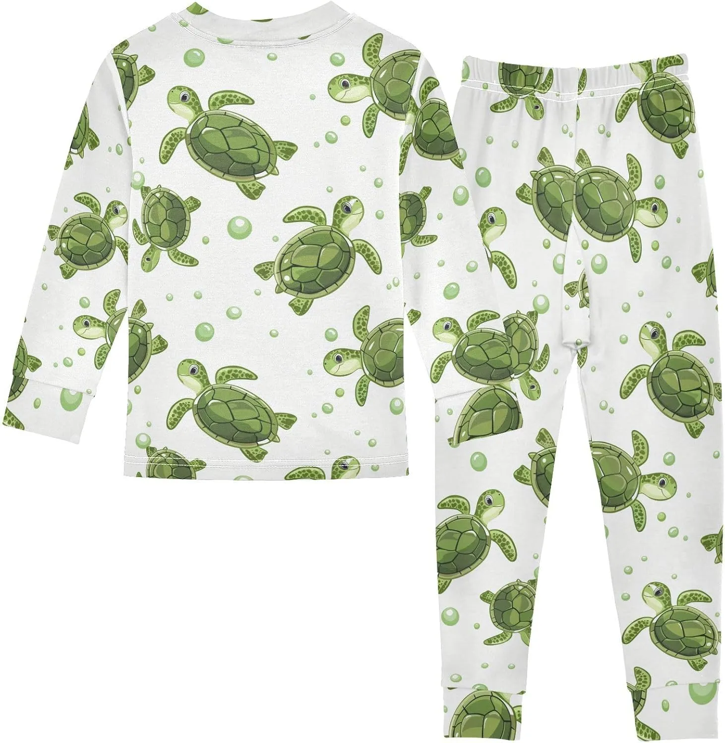 ALAZA Sea Turtle Bubble Pajama Set Pijamas Para Niños Long Sleeve Sleepwear
