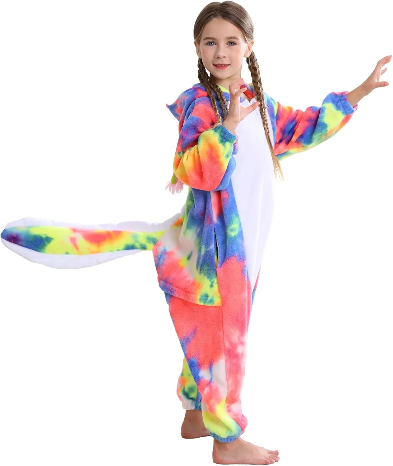 ATOZ Unisex Children Animal Axolotl Onesie, Halloween Costume Pajamas Christmas Cosplay Sleepwear For Boys Girl