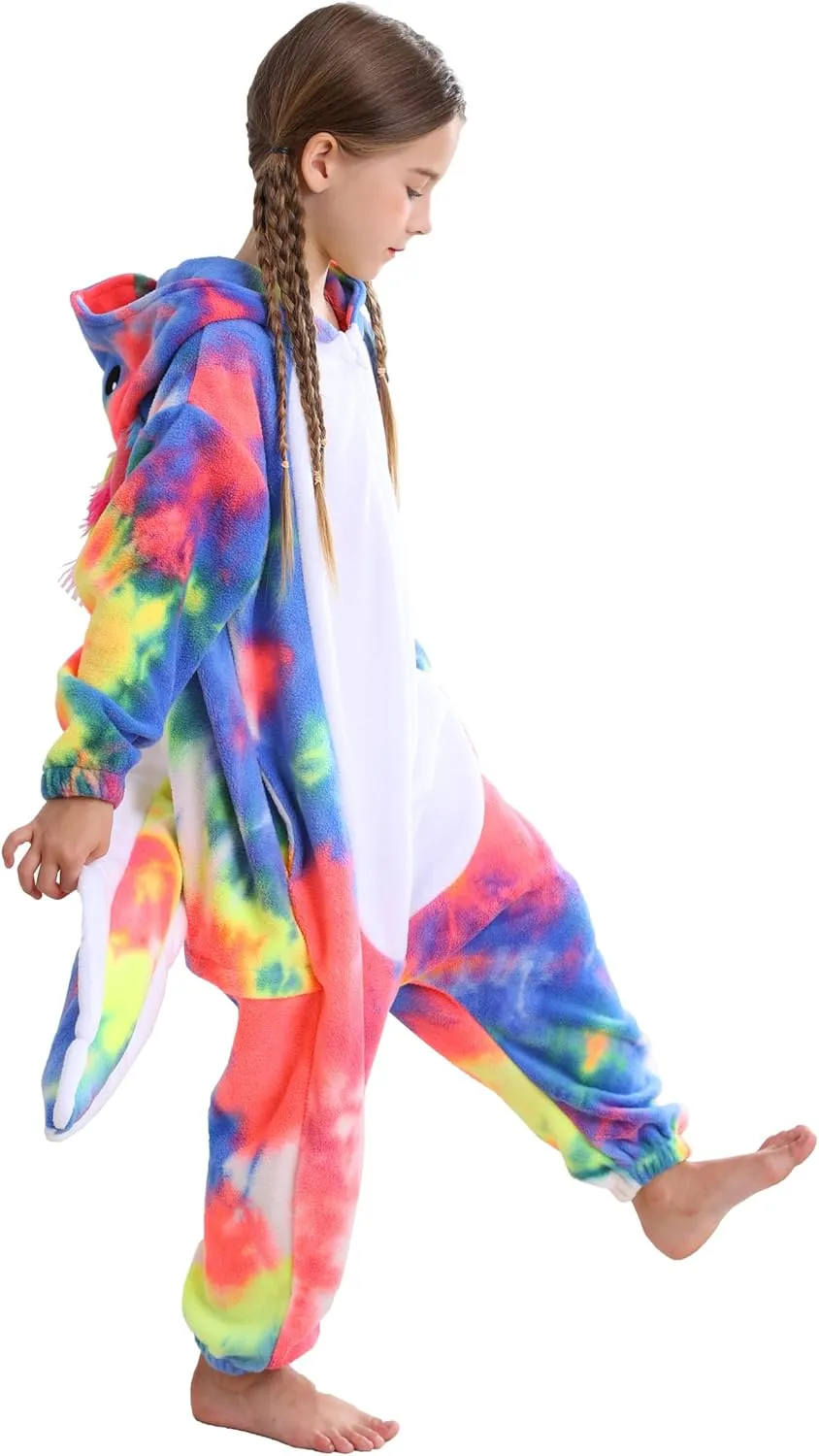 ATOZ Unisex Children Animal Axolotl Onesie, Halloween Costume Pajamas Christmas Cosplay Sleepwear For Boys Girl
