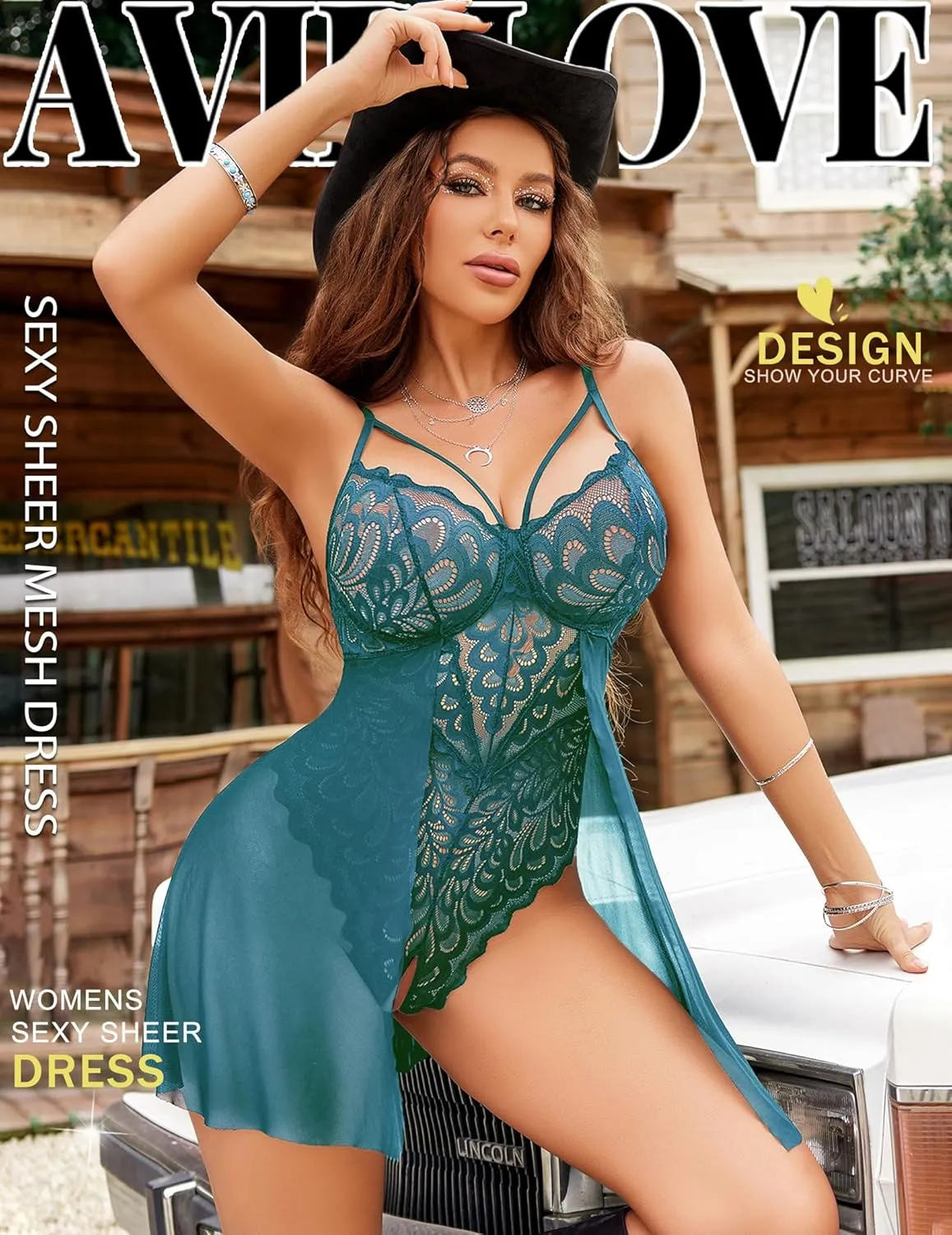 Avidlove Babydoll Lingerie Womens Lace Bodysuit Teddy Chemise Sexy Nighty Mesh Sleepwear S-XXL