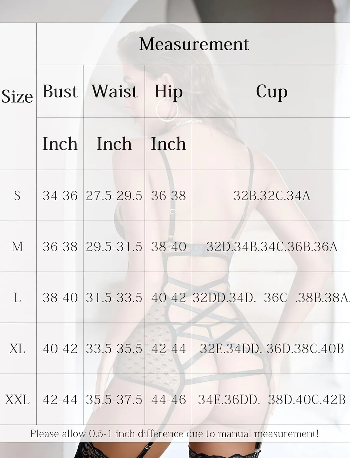 Avidlove Lingerie for Women Mesh Chemise Lace Babydoll Garter Lingerie Sets S-XXL (No Stocking)