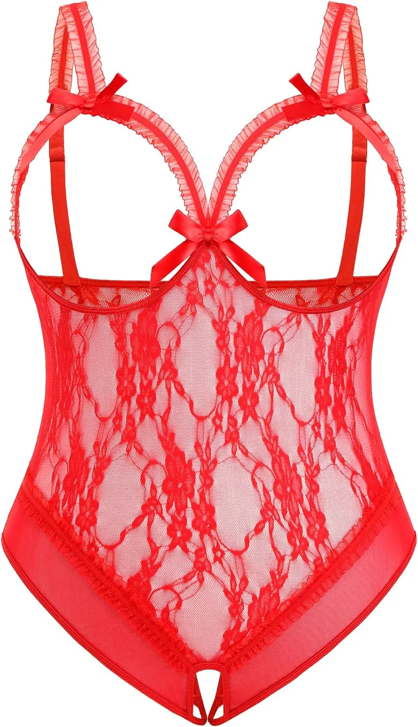 Avidlove Plus Size Lingerie Exotic Teddies Bodysuits One Piece Lace Babydoll Sleepwear