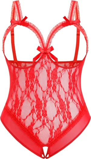 Avidlove Plus Size Lingerie Exotic Teddies Bodysuits One Piece Lace Babydoll Sleepwear