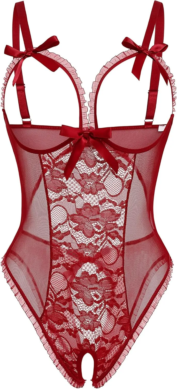 Avidlove Sexy Lingerie for Women One Piece Lace Babydoll Sleepwear Bodysuit