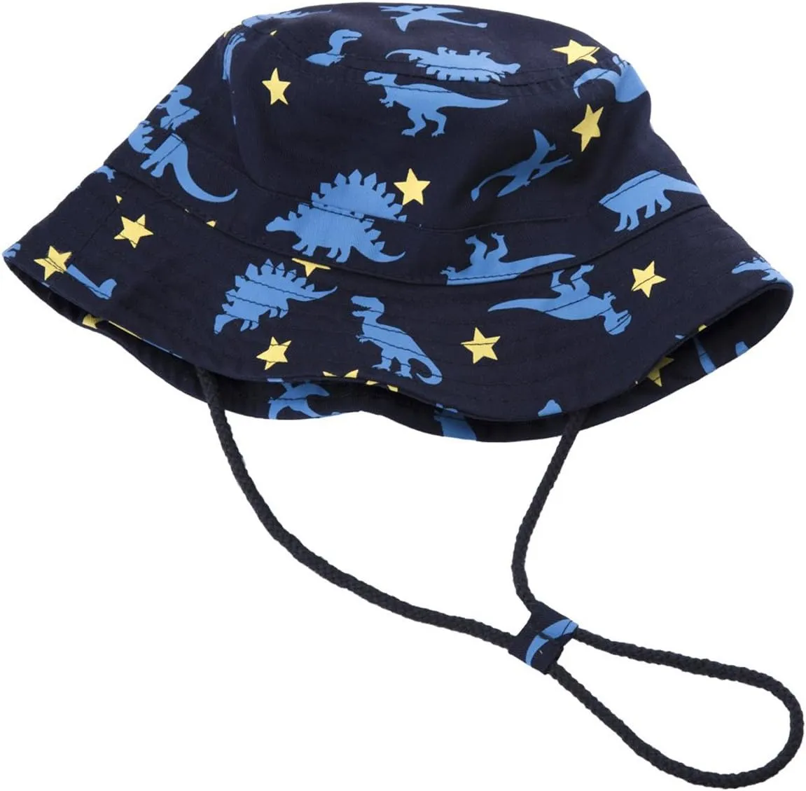 Baby Toddler Kids Sun Hat with Chin Strap, Breathable Cotton Adjusted Drawstring Strap