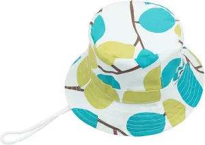 Baby Toddler Kids Sun Hat with Chin Strap, Breathable Cotton Adjusted Drawstring Strap