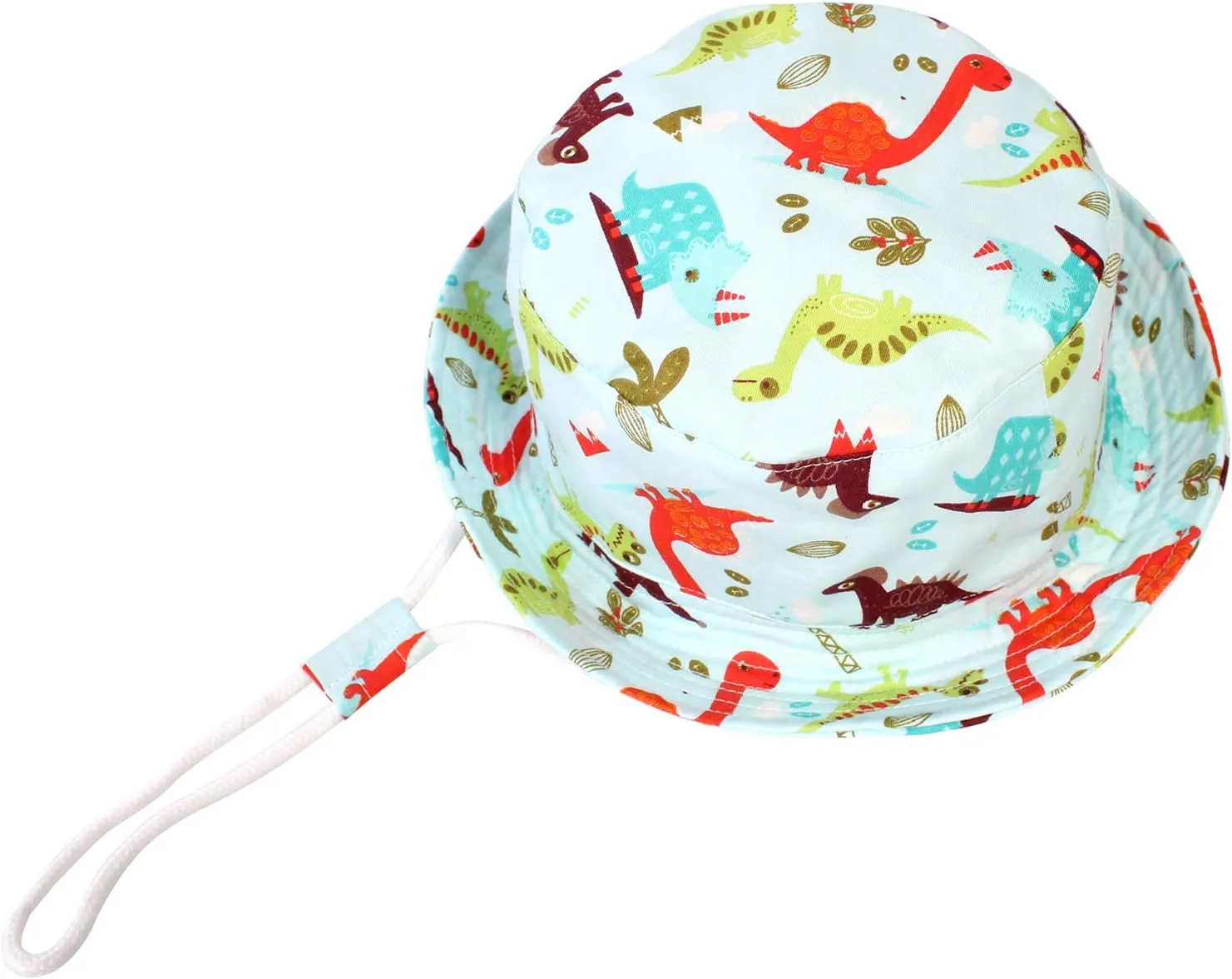 Baby Toddler Kids Sun Hat with Chin Strap, Breathable Cotton Adjusted Drawstring Strap