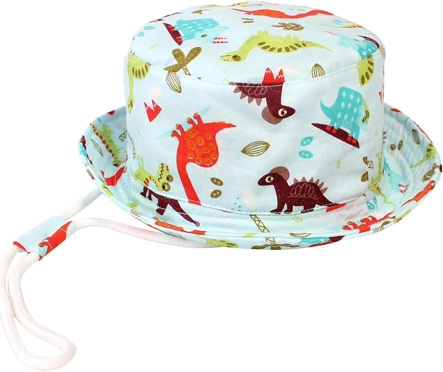 Baby Toddler Kids Sun Hat with Chin Strap, Breathable Cotton Adjusted Drawstring Strap
