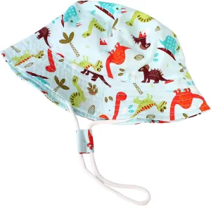 Baby Toddler Kids Sun Hat with Chin Strap, Breathable Cotton Adjusted Drawstring Strap
