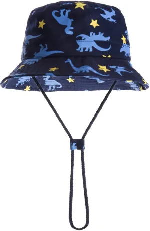 Baby Toddler Kids Sun Hat with Chin Strap, Breathable Cotton Adjusted Drawstring Strap