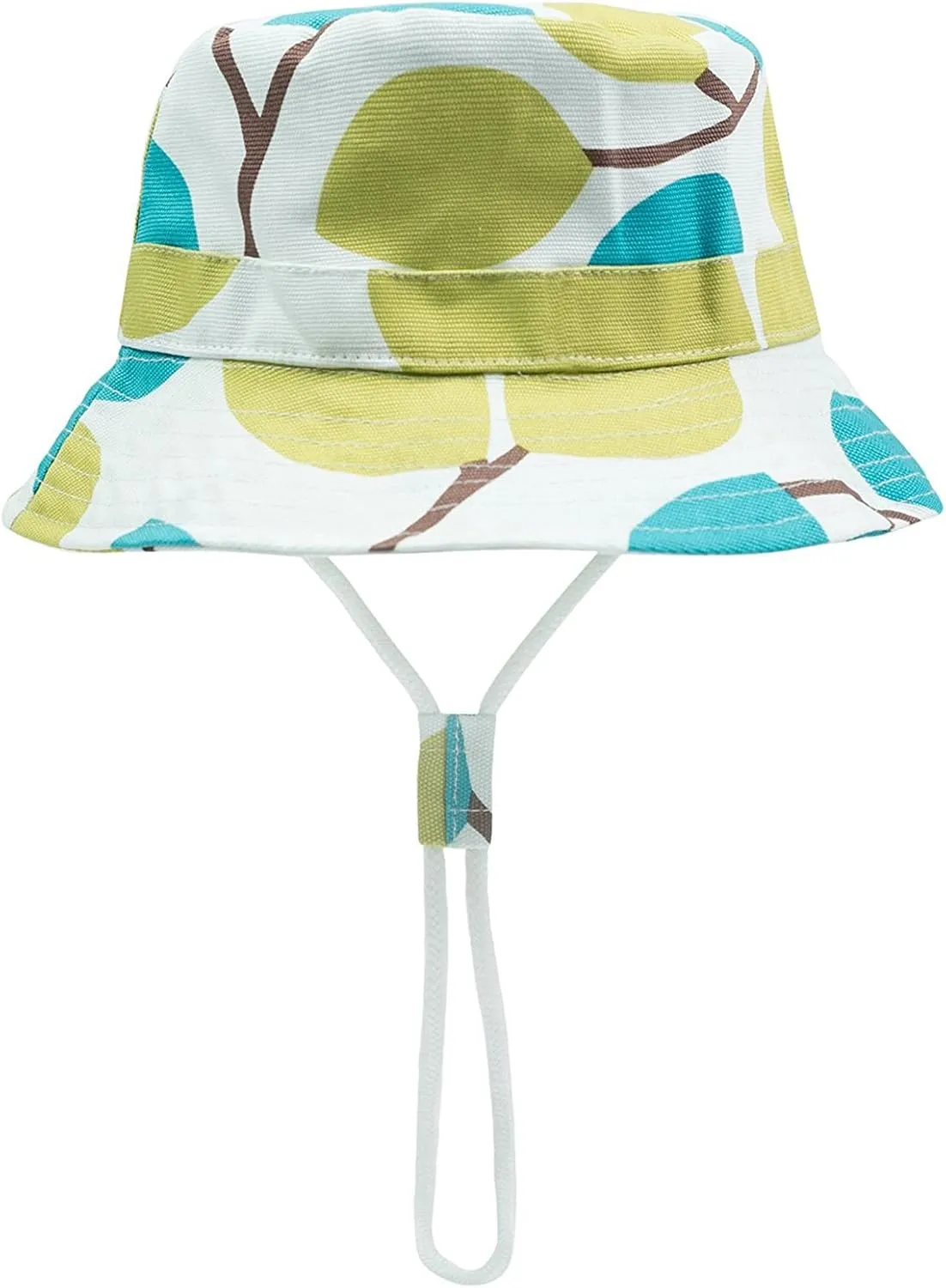 Baby Toddler Kids Sun Hat with Chin Strap, Breathable Cotton Adjusted Drawstring Strap