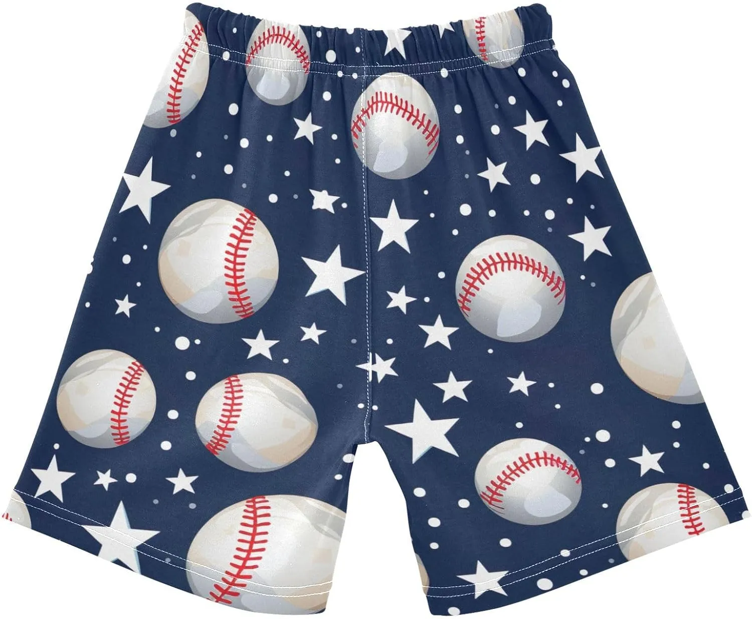 Baseballs Stars Toddler Baby Boy Girl Cotton Pull-On Shorts Elastic Waist Kids Pants Athletic Casual Shorts 2T-5T