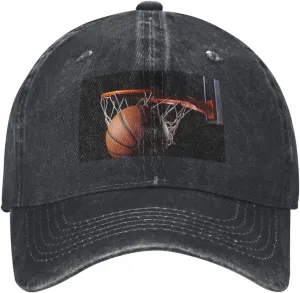 Basketball Unisex Baseball Cap Breathable Cotton Trucker Hat Classic Denim Dad Hat Summer Sun Hat