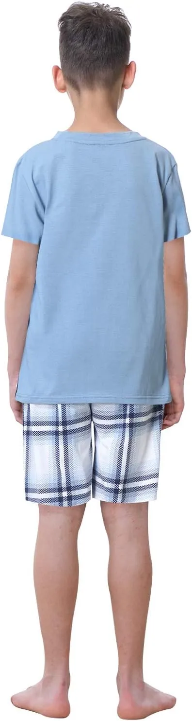 Big Boys Classic Plaid Pajama Set Cotton Sleepwear Teens 10-20Years