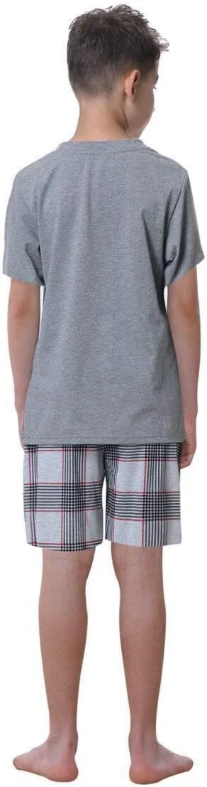 Big Boys Classic Plaid Pajama Set Cotton Sleepwear Teens 10-20Years