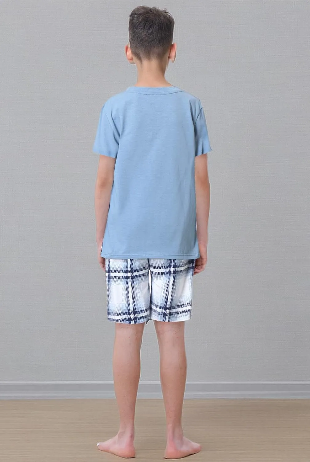 Big Boys Classic Plaid Pajama Set Cotton Sleepwear Teens 10-20Years