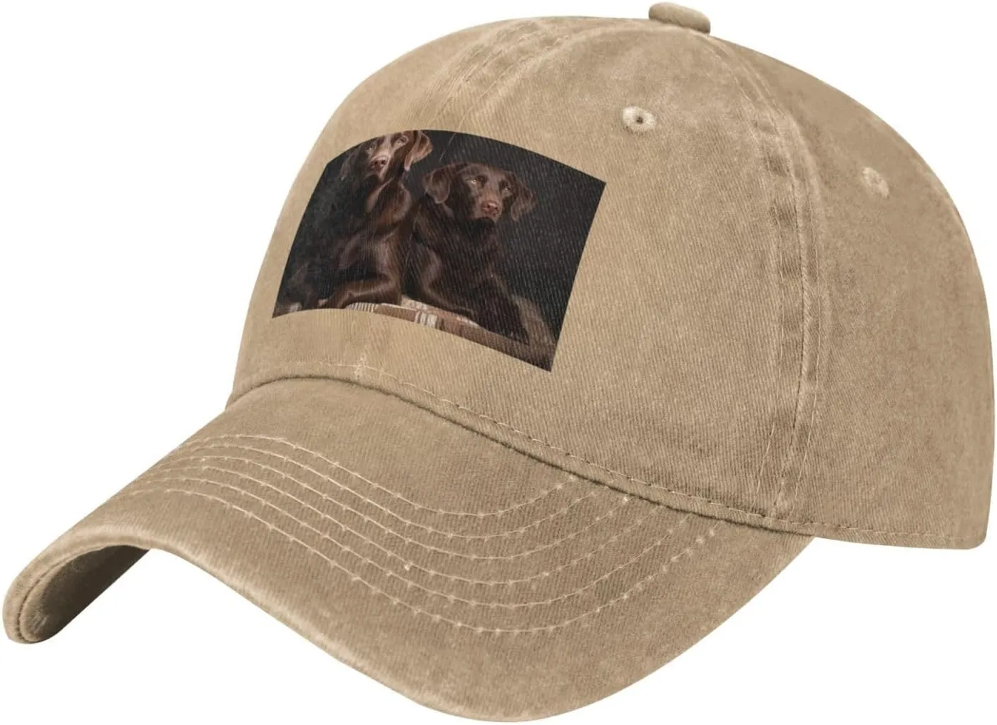 Brown Labrador Retriever Unisex Baseball Cap Breathable Cotton Trucker Hat Classic Denim Dad Hat Summer Sun Hat