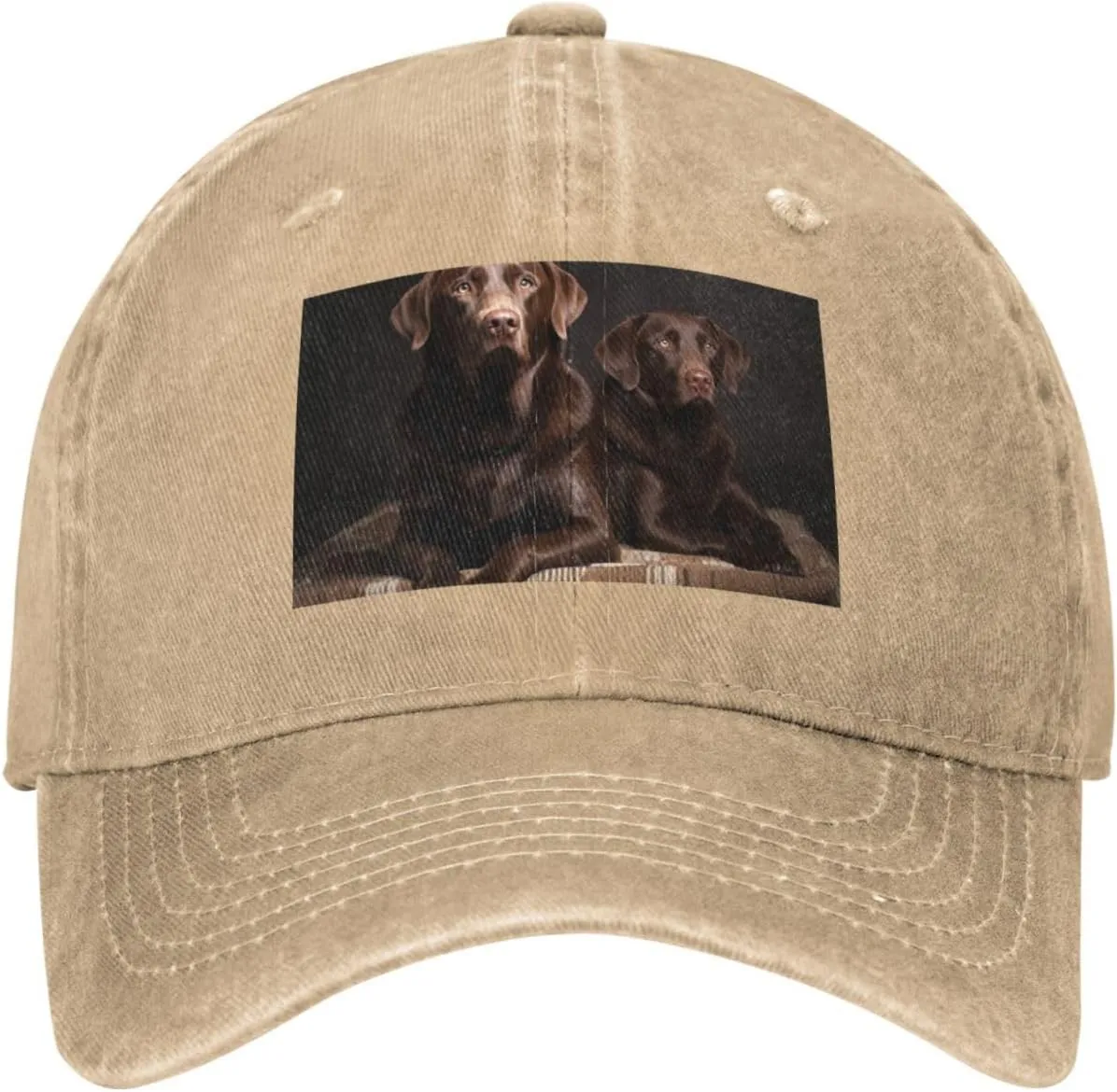 Brown Labrador Retriever Unisex Baseball Cap Breathable Cotton Trucker Hat Classic Denim Dad Hat Summer Sun Hat