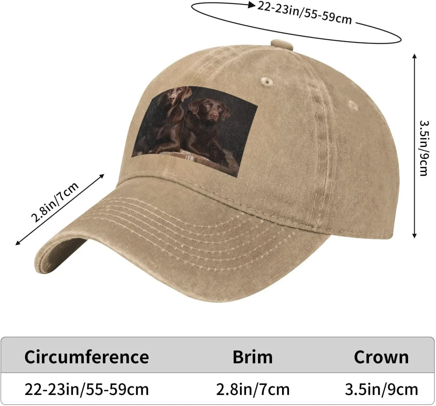 Brown Labrador Retriever Unisex Baseball Cap Breathable Cotton Trucker Hat Classic Denim Dad Hat Summer Sun Hat