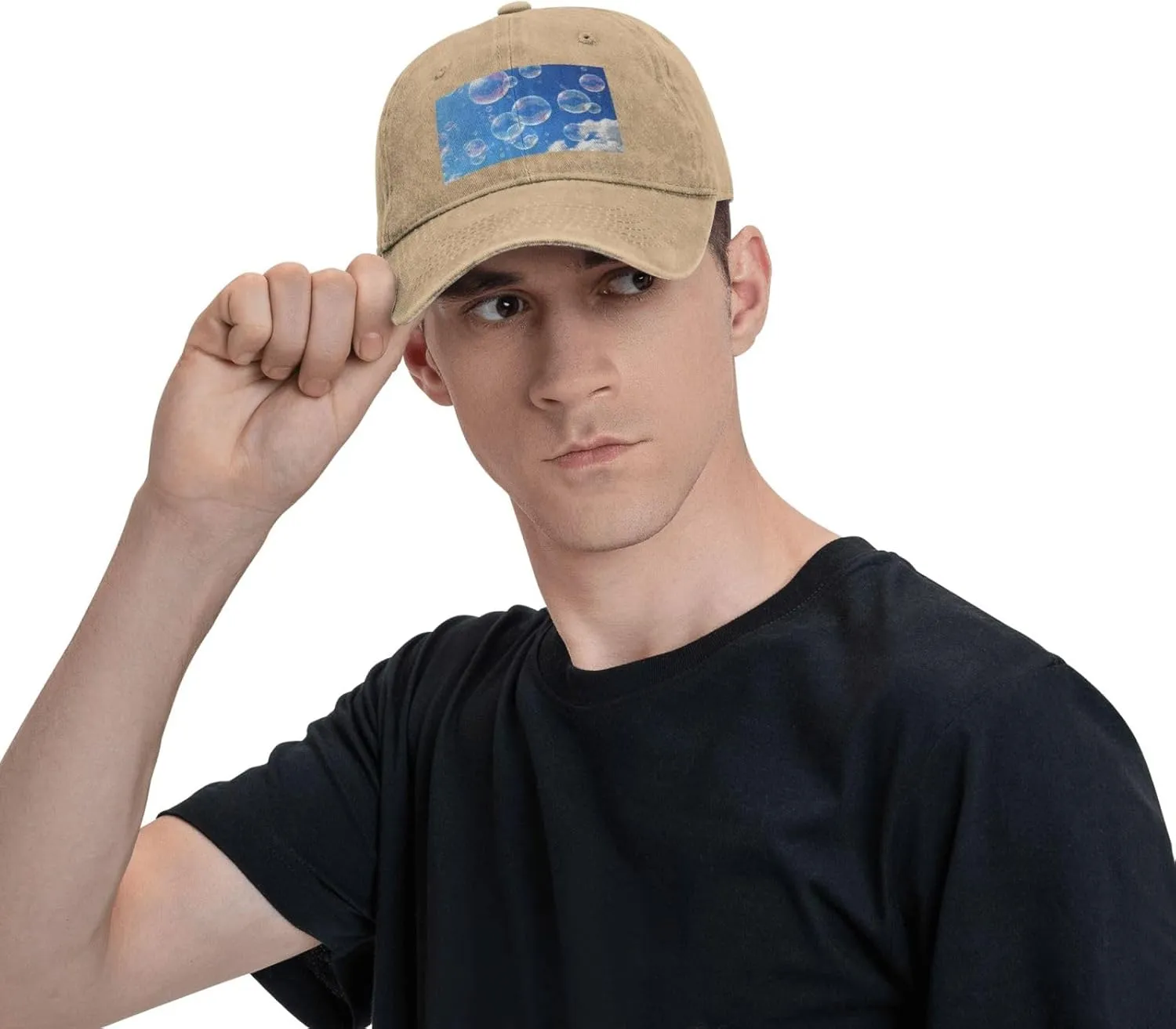 Bubbles Blue Sky Unisex Baseball Cap Breathable Cotton Trucker Hat Classic Denim Dad Hat Summer Sun Hat