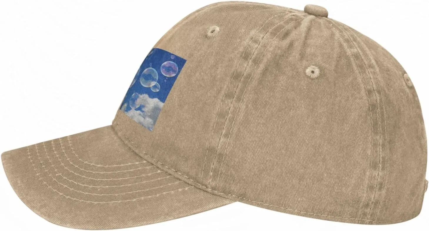 Bubbles Blue Sky Unisex Baseball Cap Breathable Cotton Trucker Hat Classic Denim Dad Hat Summer Sun Hat