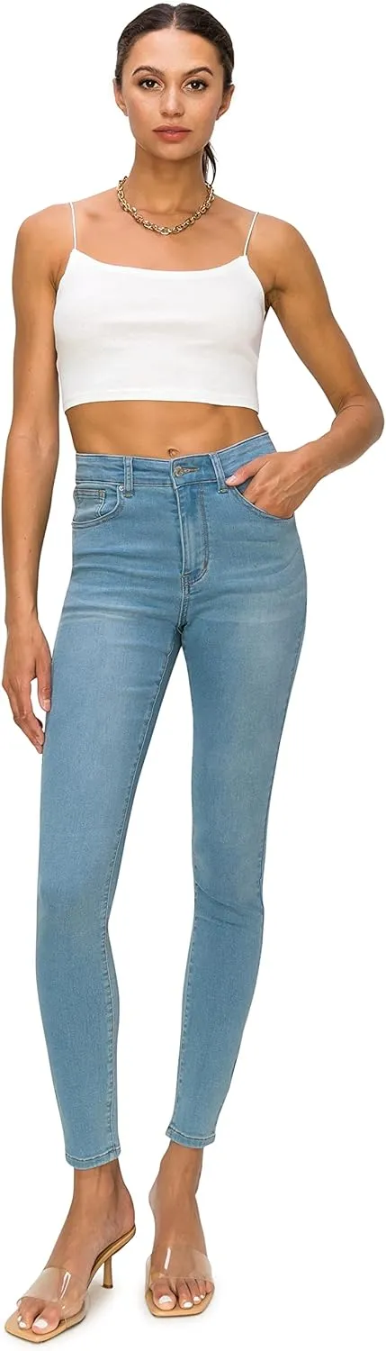 Cali1850 Women's Denim Daydream Skinny Jeans - Super Stretchy Soft Stylish Knit Denim Slim Fit Comfy Casual Pants