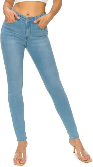Cali1850 Women's Denim Daydream Skinny Jeans - Super Stretchy Soft Stylish Knit Denim Slim Fit Comfy Casual Pants