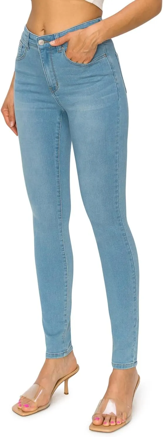 Cali1850 Women's Denim Daydream Skinny Jeans - Super Stretchy Soft Stylish Knit Denim Slim Fit Comfy Casual Pants