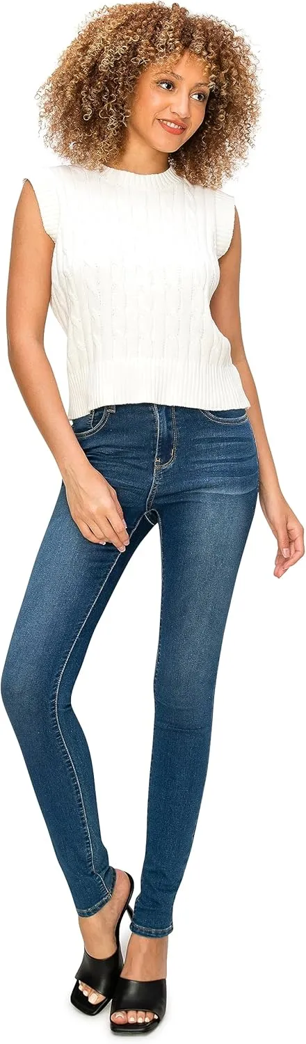 Cali1850 Women's Denim Daydream Skinny Jeans - Super Stretchy Soft Stylish Knit Denim Slim Fit Comfy Casual Pants