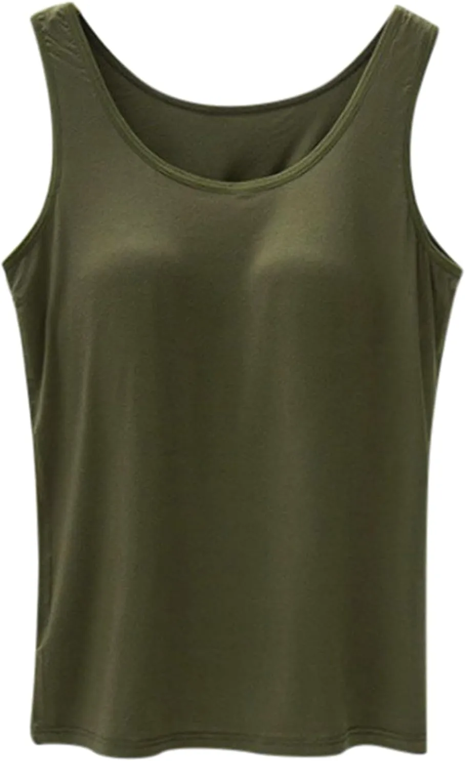 Camisole Tops for Women Cotton Spaghetti Straps Seamless Tank Top Built in Shelf Bra Yoga Shirts