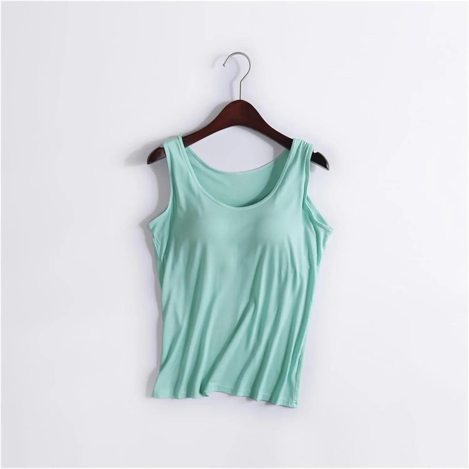 Camisole Tops for Women Summer 2025 Spaghetti Strap Basic Padded Tank Top with Built in Bra Workout Yoga Shirts