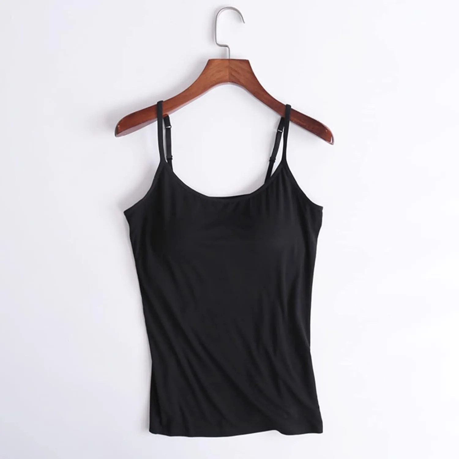 Camisole Tops with Built in Bra for Women Summer Casual Loose Chest Pad Vest Yoga Outfits Undershirts Cami Shirts