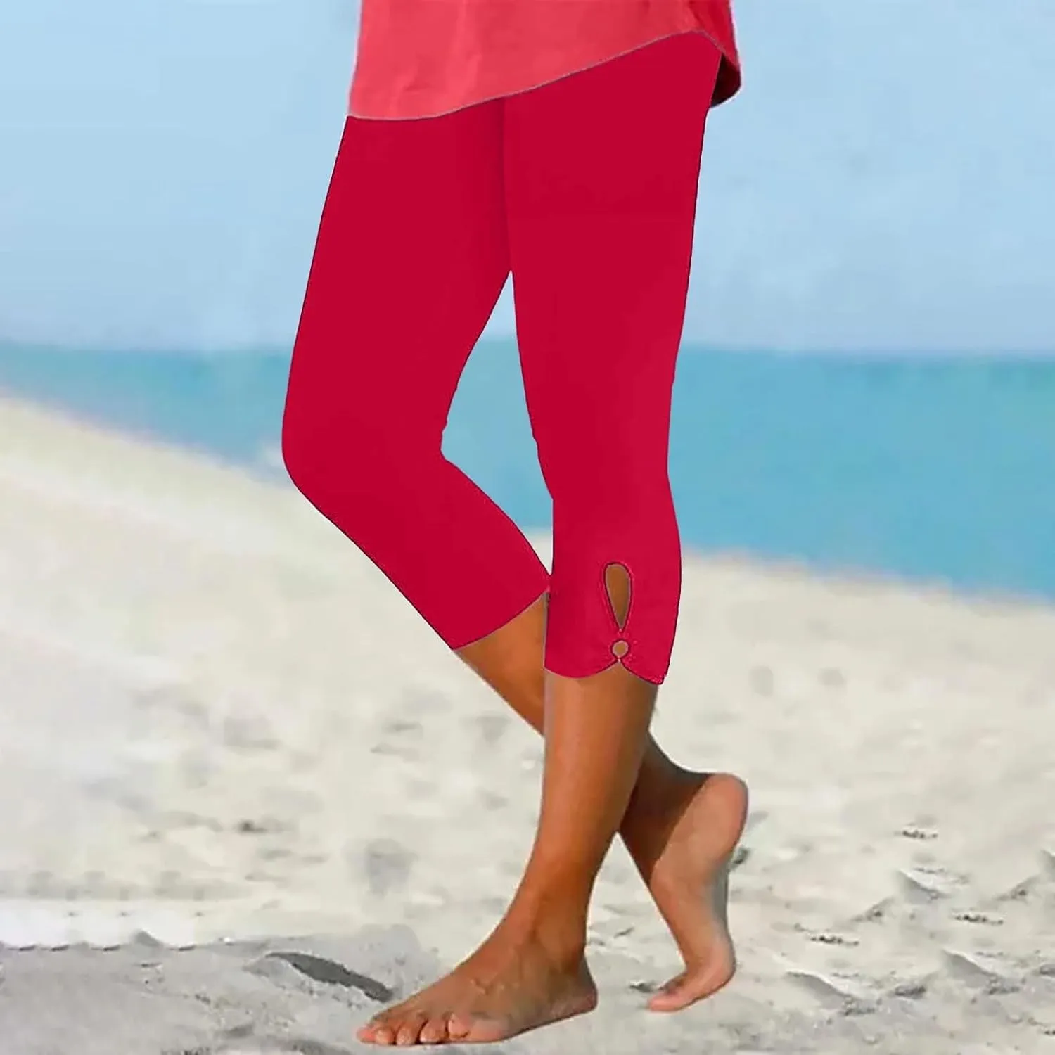 Capri Leggings for Women 2025 Tummy Control Legging Summer Cropped Pants Casual High Waist Yoga Pants