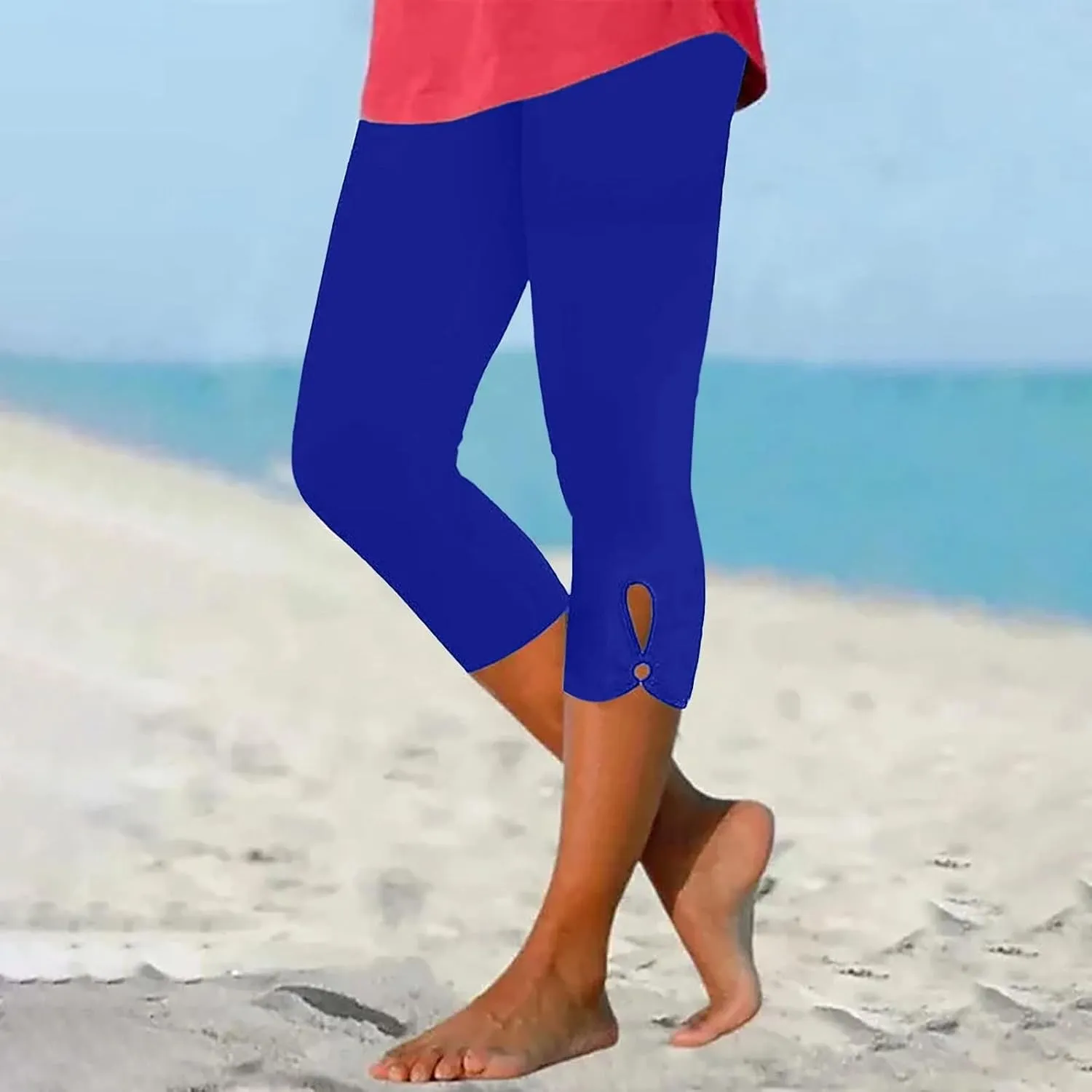 Capri Leggings for Women 2025 Tummy Control Legging Summer Cropped Pants Casual High Waist Yoga Pants