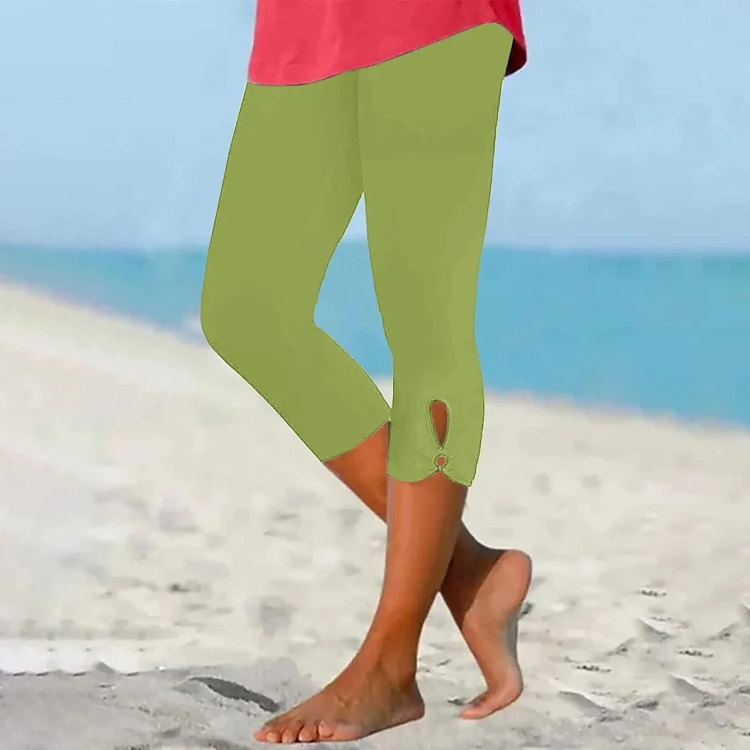 Capri Leggings for Women 2025 Tummy Control Legging Summer Cropped Pants Casual High Waist Yoga Pants