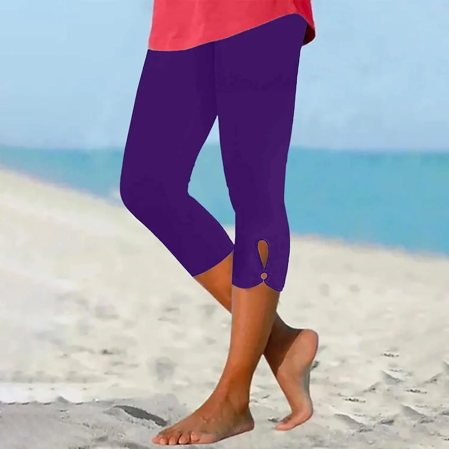 Capri Leggings for Women 2025 Tummy Control Legging Summer Cropped Pants Casual High Waist Yoga Pants