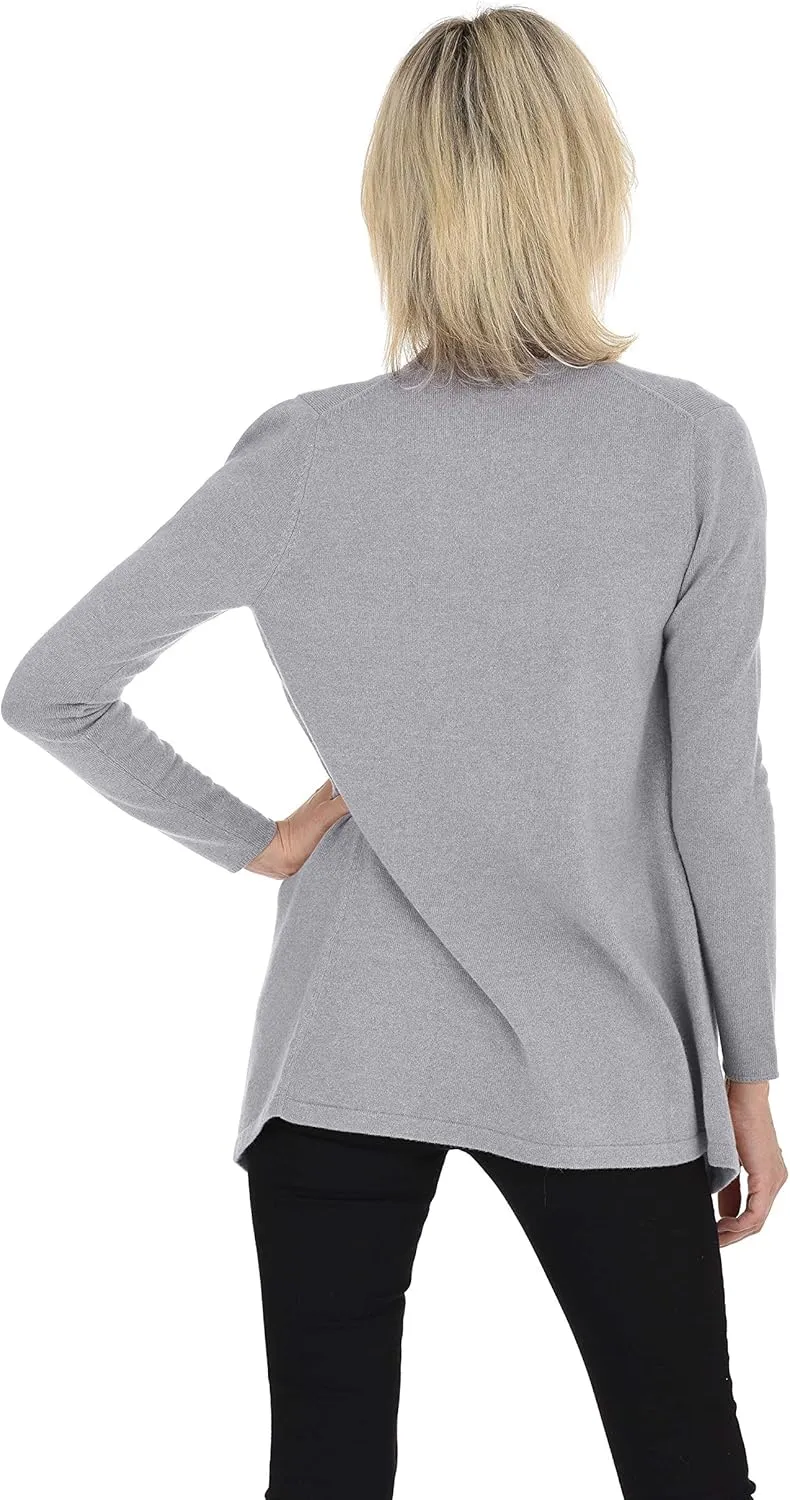 Cashmeren Classic Soft Knit Open Cardigan 100% Merino Wool Long Sleeve Sweater for Women