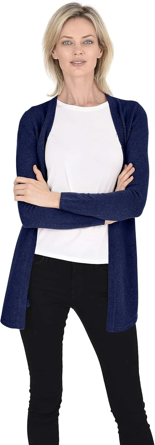 Cashmeren Classic Soft Knit Open Cardigan 100% Merino Wool Long Sleeve Sweater for Women