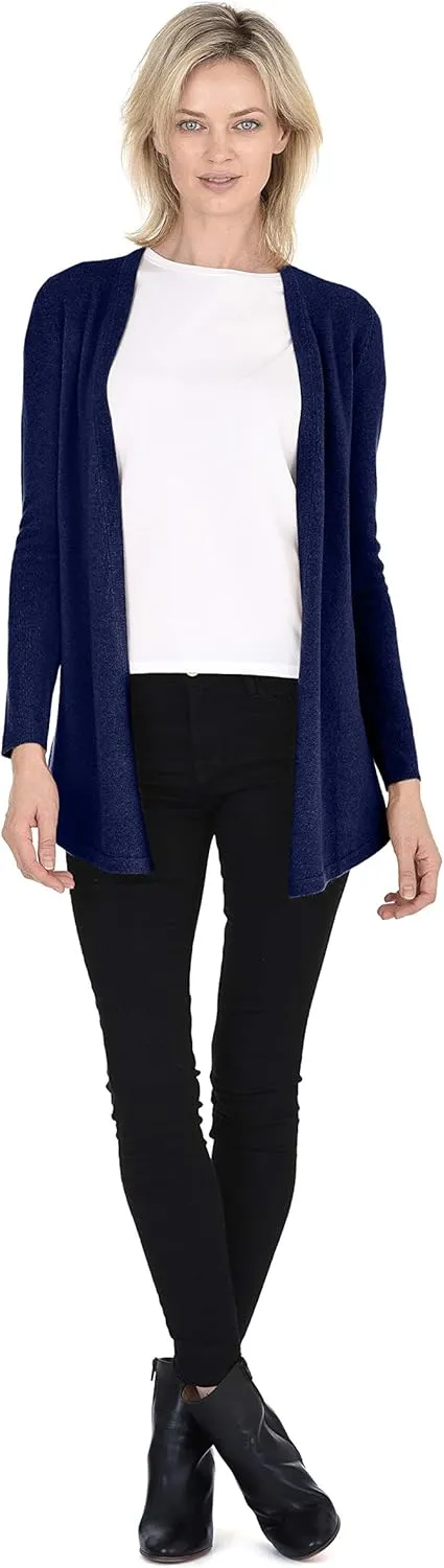 Cashmeren Classic Soft Knit Open Cardigan 100% Merino Wool Long Sleeve Sweater for Women