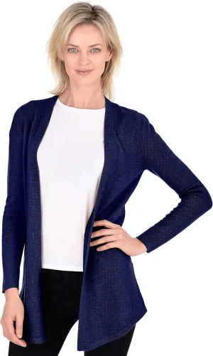 Cashmeren Classic Soft Knit Open Cardigan 100% Merino Wool Long Sleeve Sweater for Women